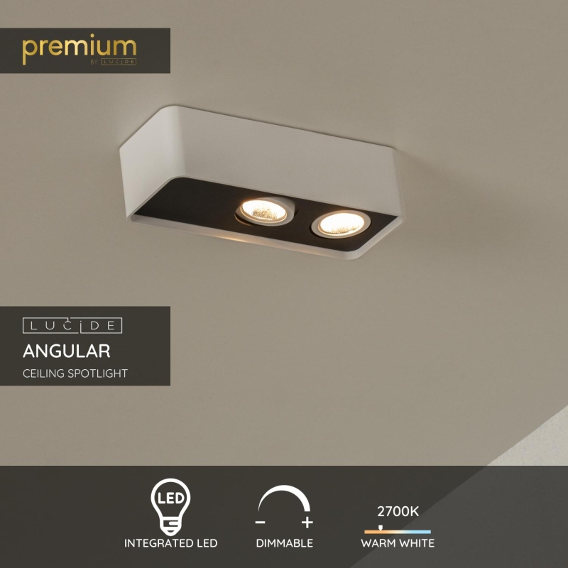 Lucide ANGULAR - Stropné bodové svietidlo - LED Dim. - Biela